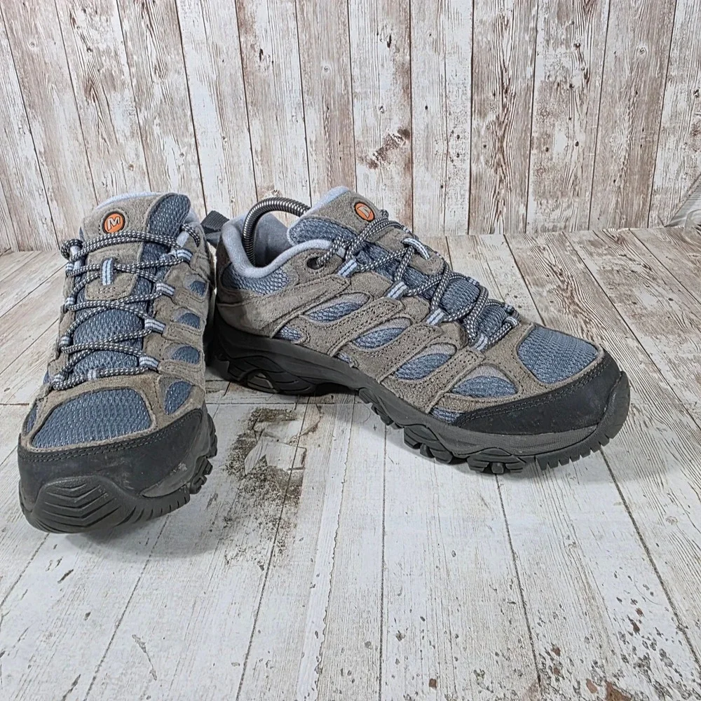 Merrell Moab 2 Vent Hiking Shoes Womens Granite Blue Suede Mesh Vibram Low Top